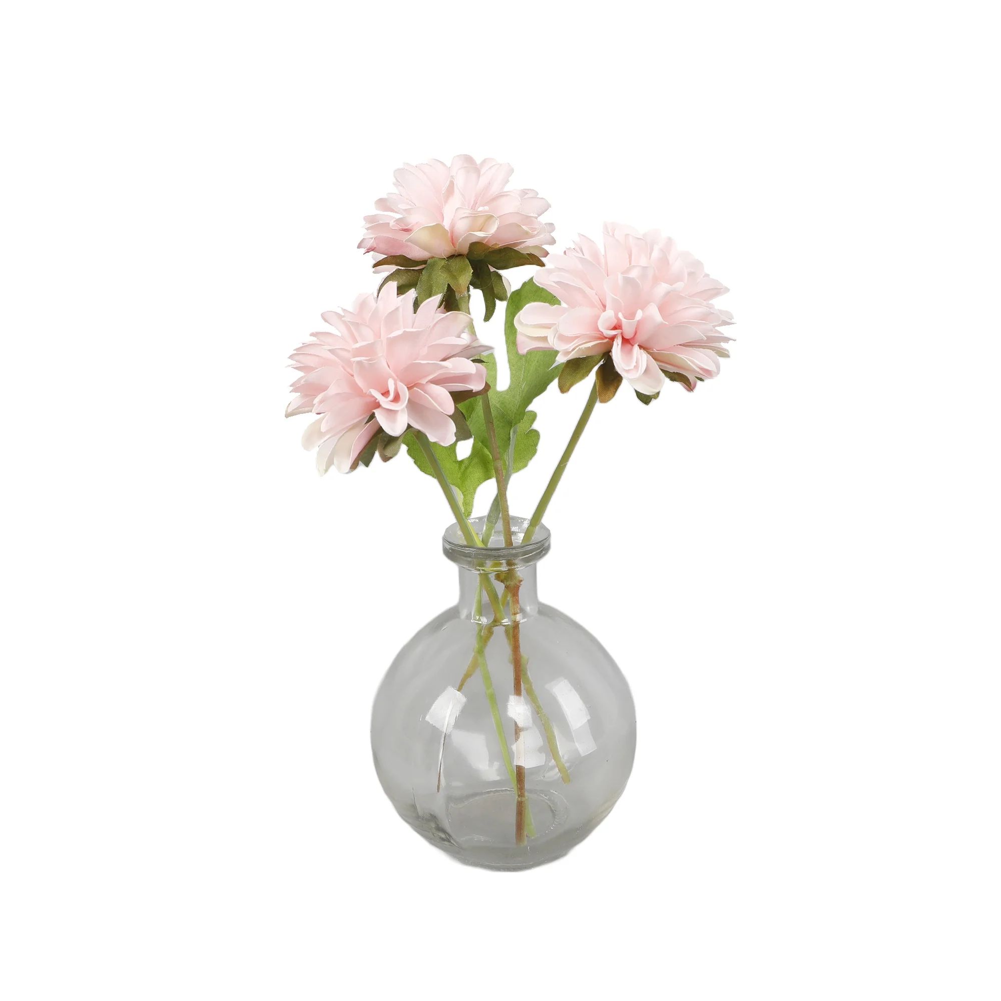 Flora Bunda 9.25 in H x 4.5 in W x 4.5 in D Faux Floral Arrangement in Glass Vase3.5*1.375*4 - Wa... | Walmart (US)