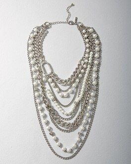 Faux Pearl Convertible Necklace | White House Black Market