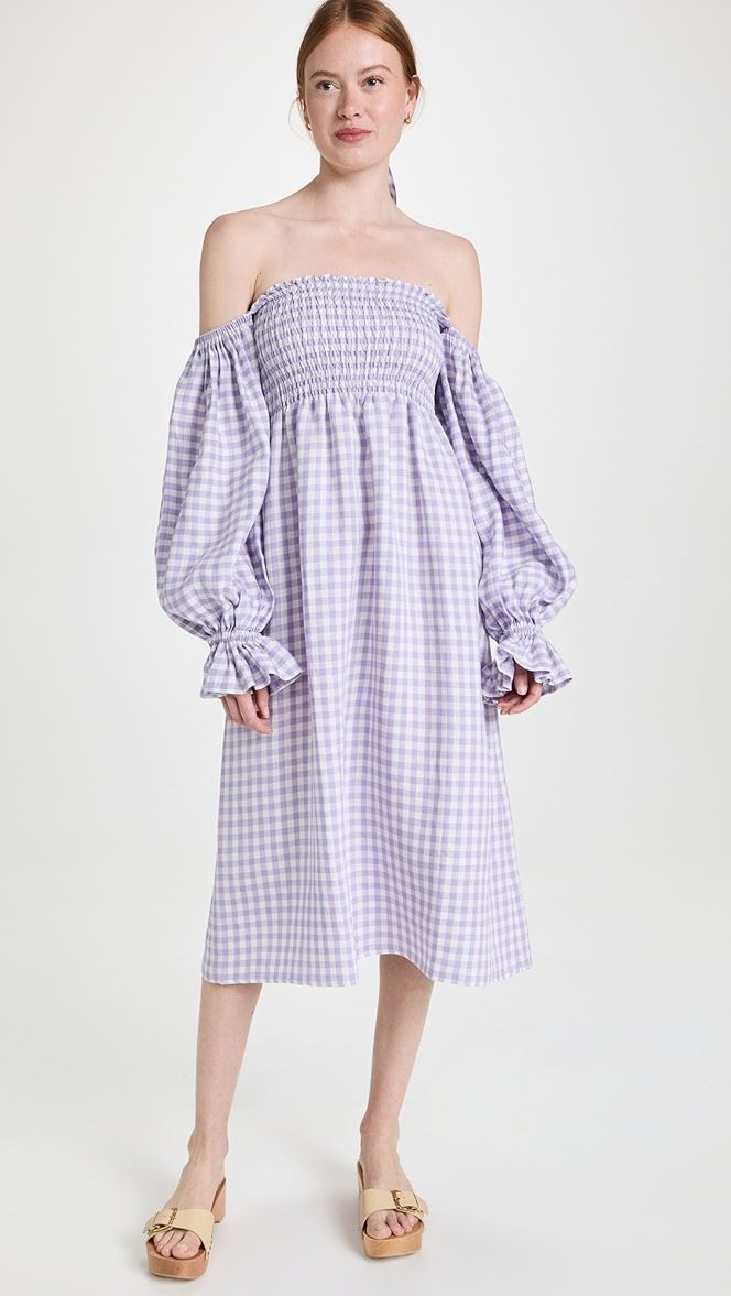 Atlanta Linen Dress in Lavender Vichy | Shopbop