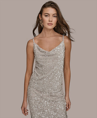 Women's Sequin Detail Cowl Neck Camisole | Macy's