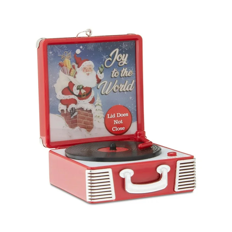Mr. Christmas 3.8" Retro Vinyl Record Player Ornament, Red | Walmart (US)