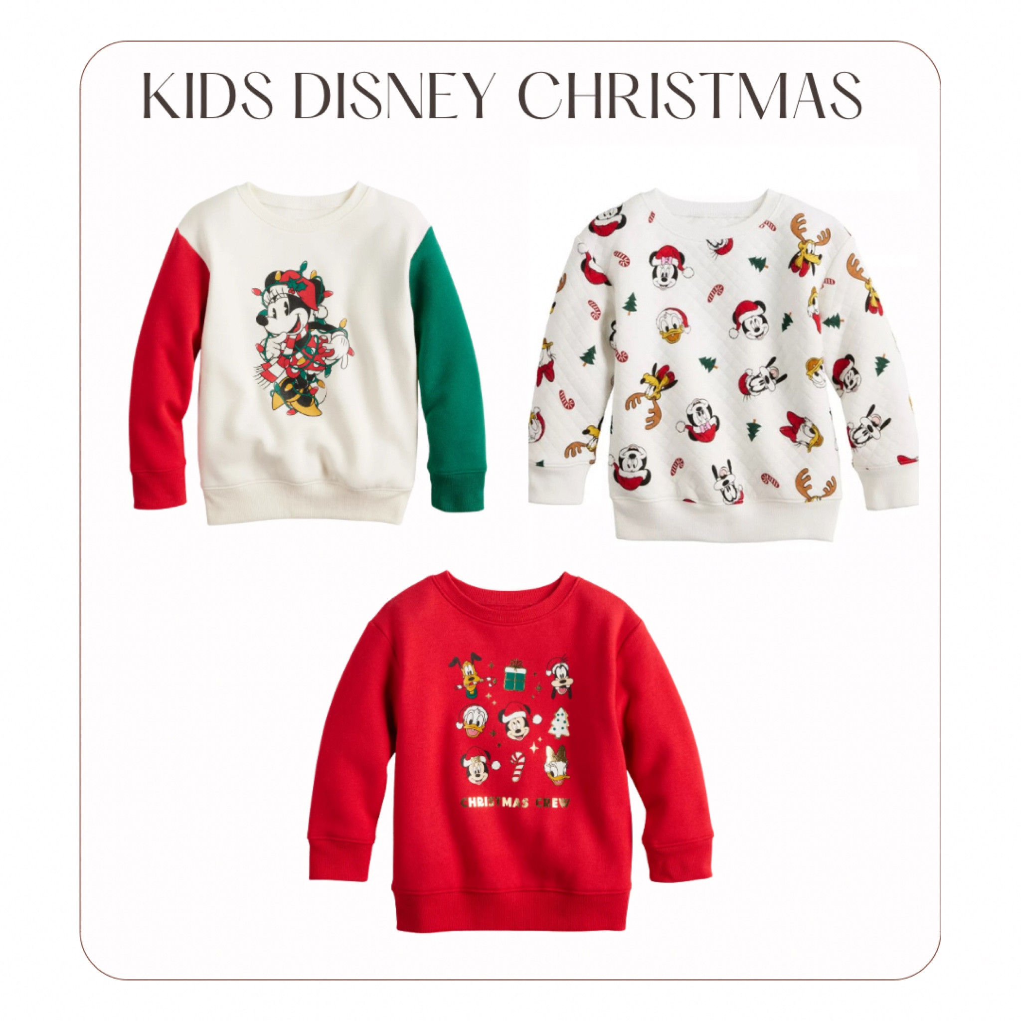 Kids Disney Christmas sweatshirts. Currently on sale under $11$ 

#LTKSaleAlert #LTKKids #LTKHoliday
