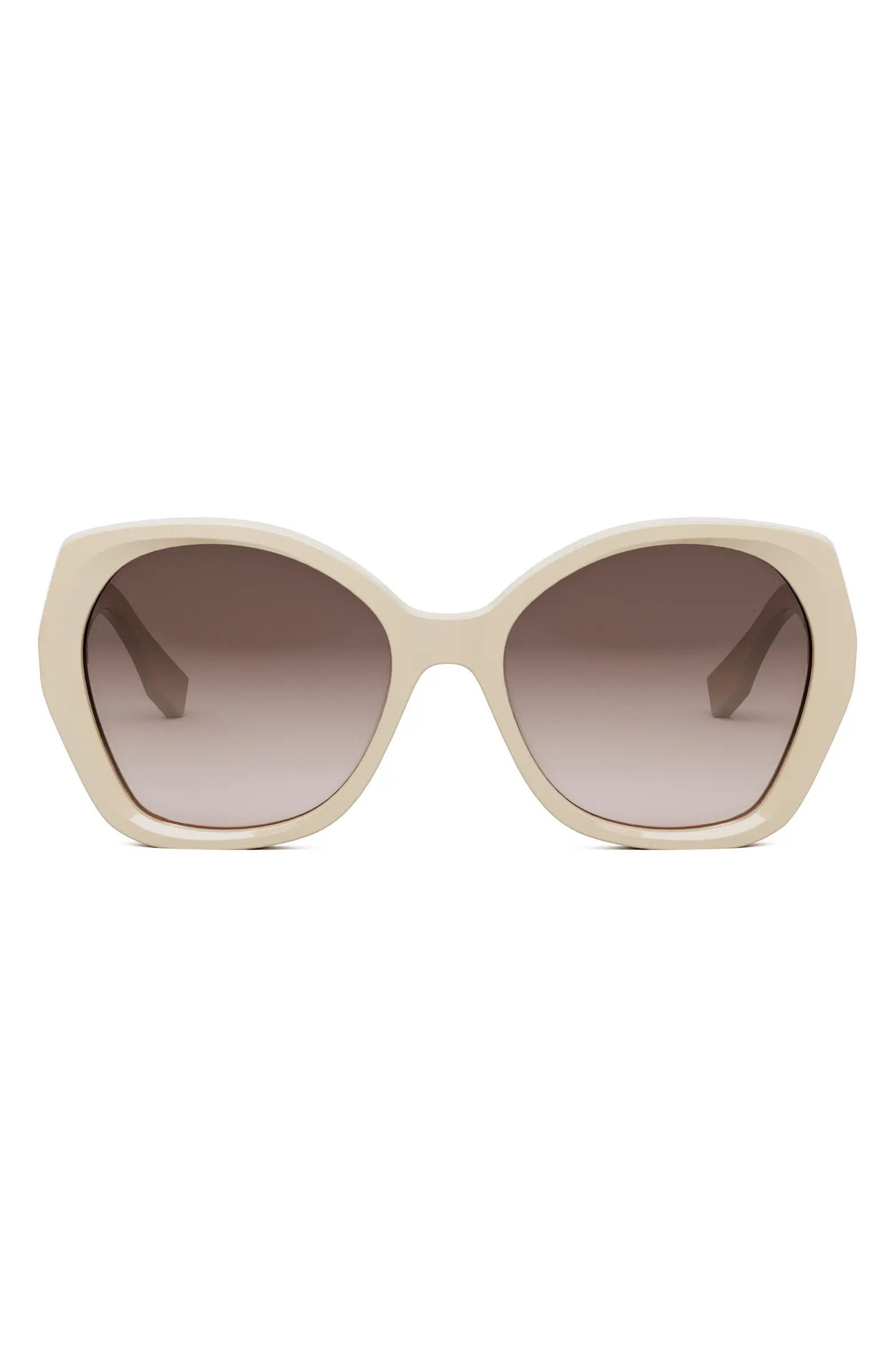 'Fendi Lettering 57mm Gradient Butterfly Sunglasses | Nordstrom