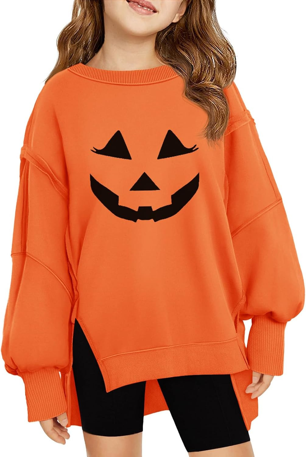Haloumoning Girls Oversized Sweatshirt Long Sleeve Crewneck Pullover Tops | Amazon (US)