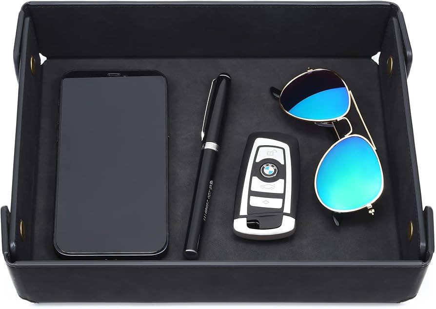 CASIRENA Father's Day Gifts Faux Leather Valet Tray Organizer for Men - Catch-All Tray for Entryw... | Amazon (US)