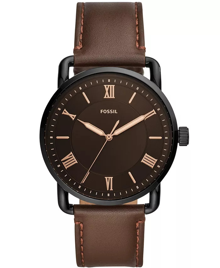 Men's Copeland Brown Leather Strap Watch 42mm | Macy's