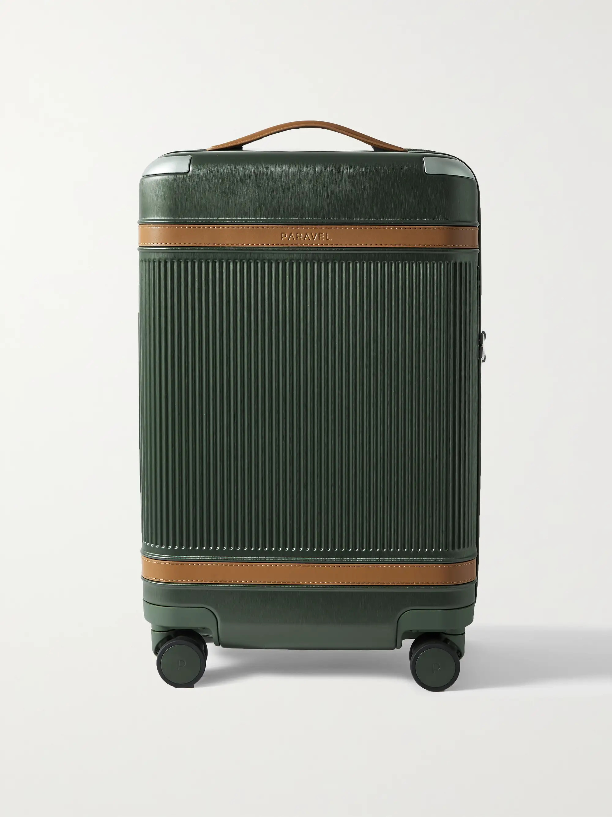 + NET SUSTAIN Aviator Carry-On Less vegan leather-trimmed recycled hardshell suitcase | NET-A-PORTER (US)