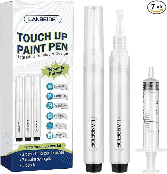 LANBEIDE Refillable Touch Up Paint Pens, 3Pcs Paint Brush Pens for Walls Repair, Furniture Repair... | Amazon (US)
