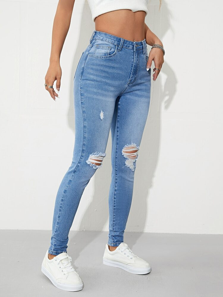 New
     
      Ripped Skinny Jeans | SHEIN
