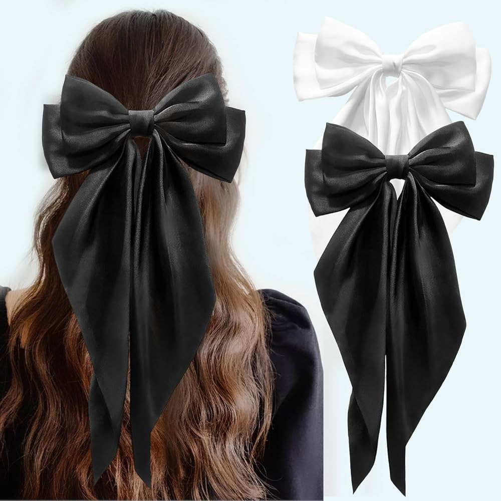 Hair Bows for Women, Hair Ribbons Bow for Girls, Silky Satin Large Hair Ribbons Oversized Long Ta... | Amazon (CA)