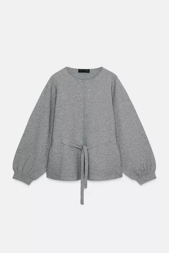 KNIT JUMPER WITH DRAWSTRING | Zara UK