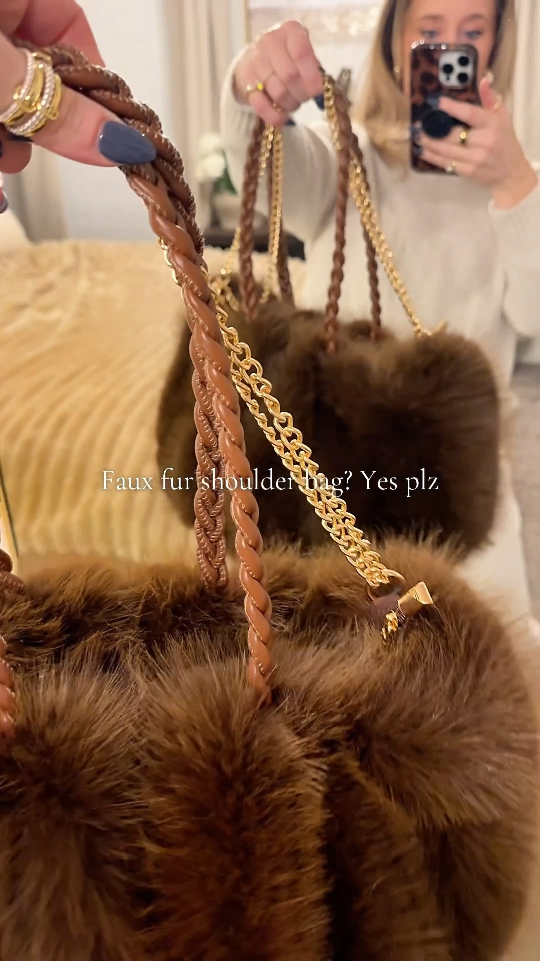 Bear cub? Or shoulder bag? Cute either way 🥰🐻 loving this faux fur bag with gold details! #shoulderbag #fauxfur #accessories #pursecollection

#LTKValentine #LTKTravel #LTKWorkwear