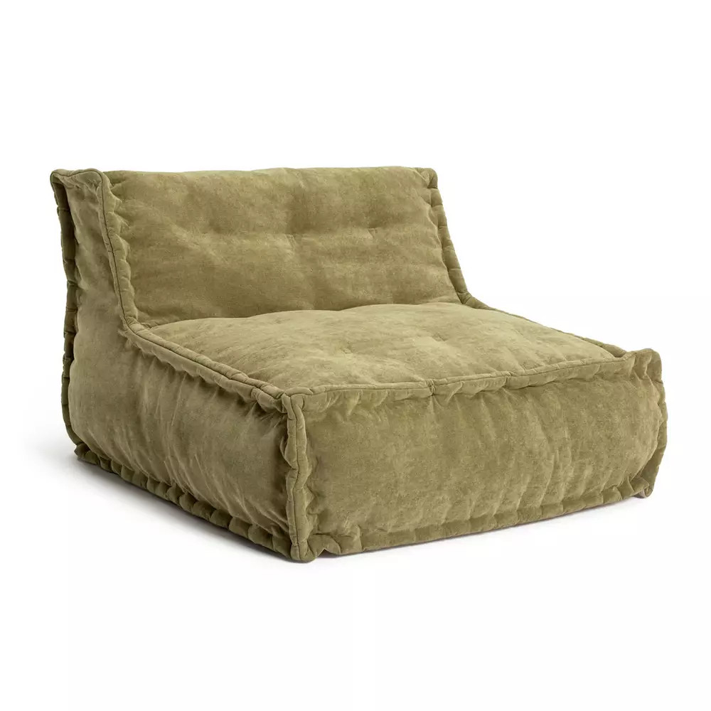 Habitat Estelle Quilted Bean Bag - Green | Habitat UK