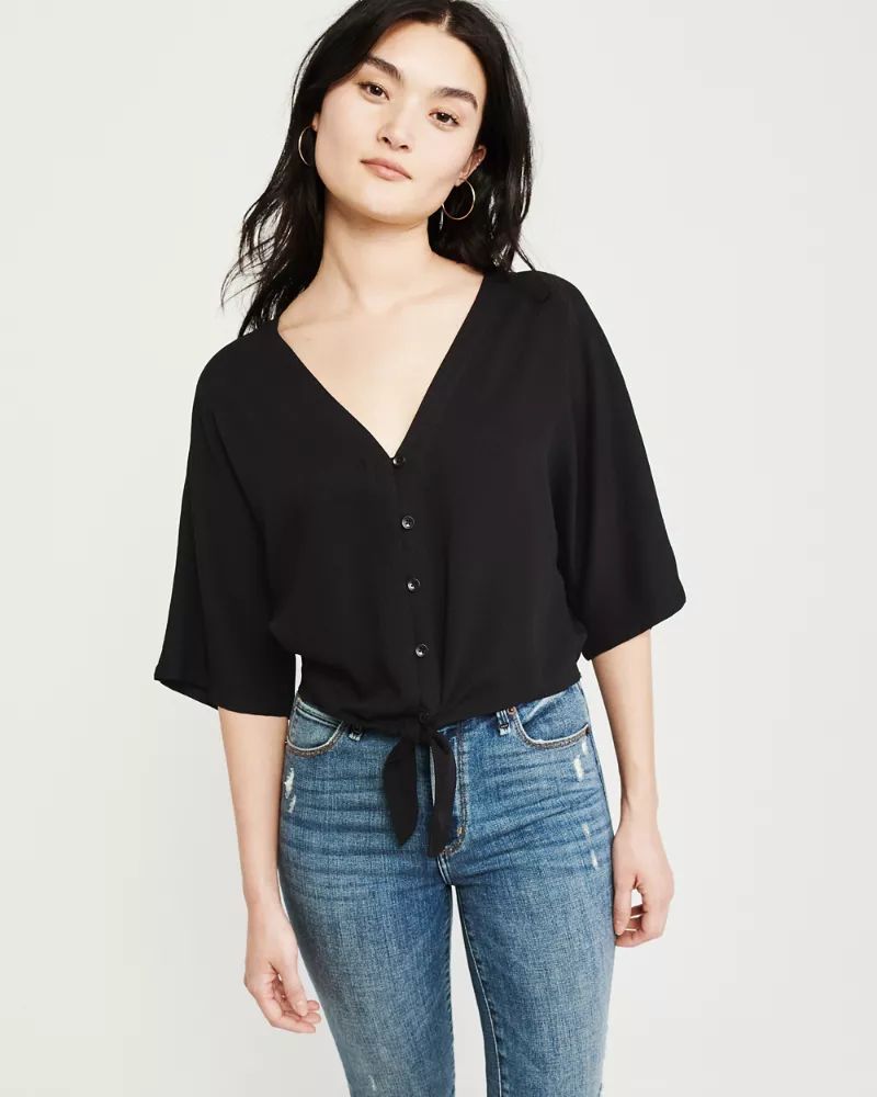 Tie-Front Top | Abercrombie & Fitch US & UK