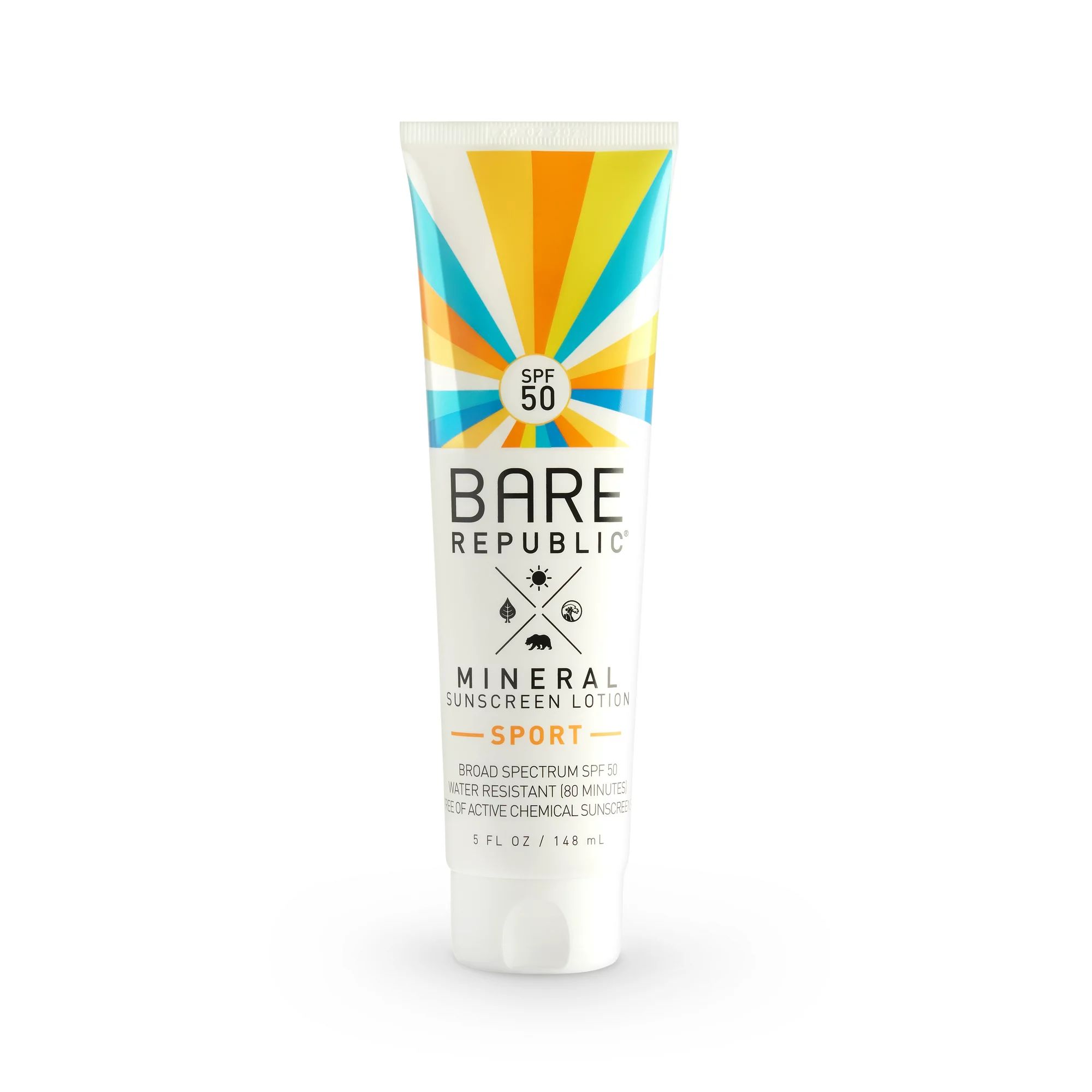 Bare Republic Mineral Sport Sunscreen Lotion, SPF 50, Natural Vanilla Coco Scent, Non-Nano, Reef ... | Walmart (US)