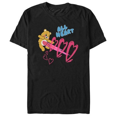 Men's Care Bears All Heart Bear  T-Shirt - Black - X Large | Target