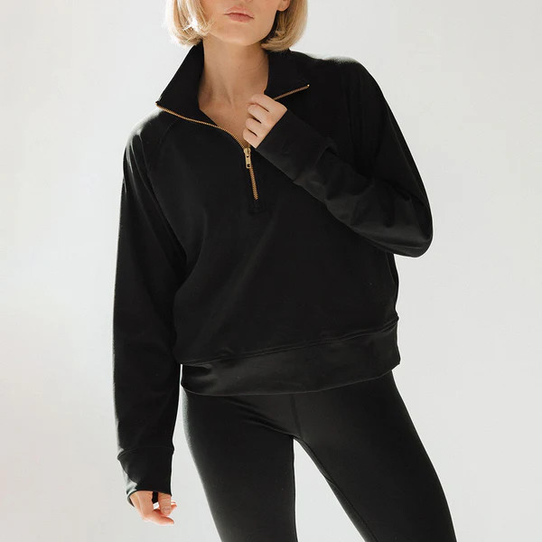 The Gotta Run 1/4 Zip, Black | Albion Fit