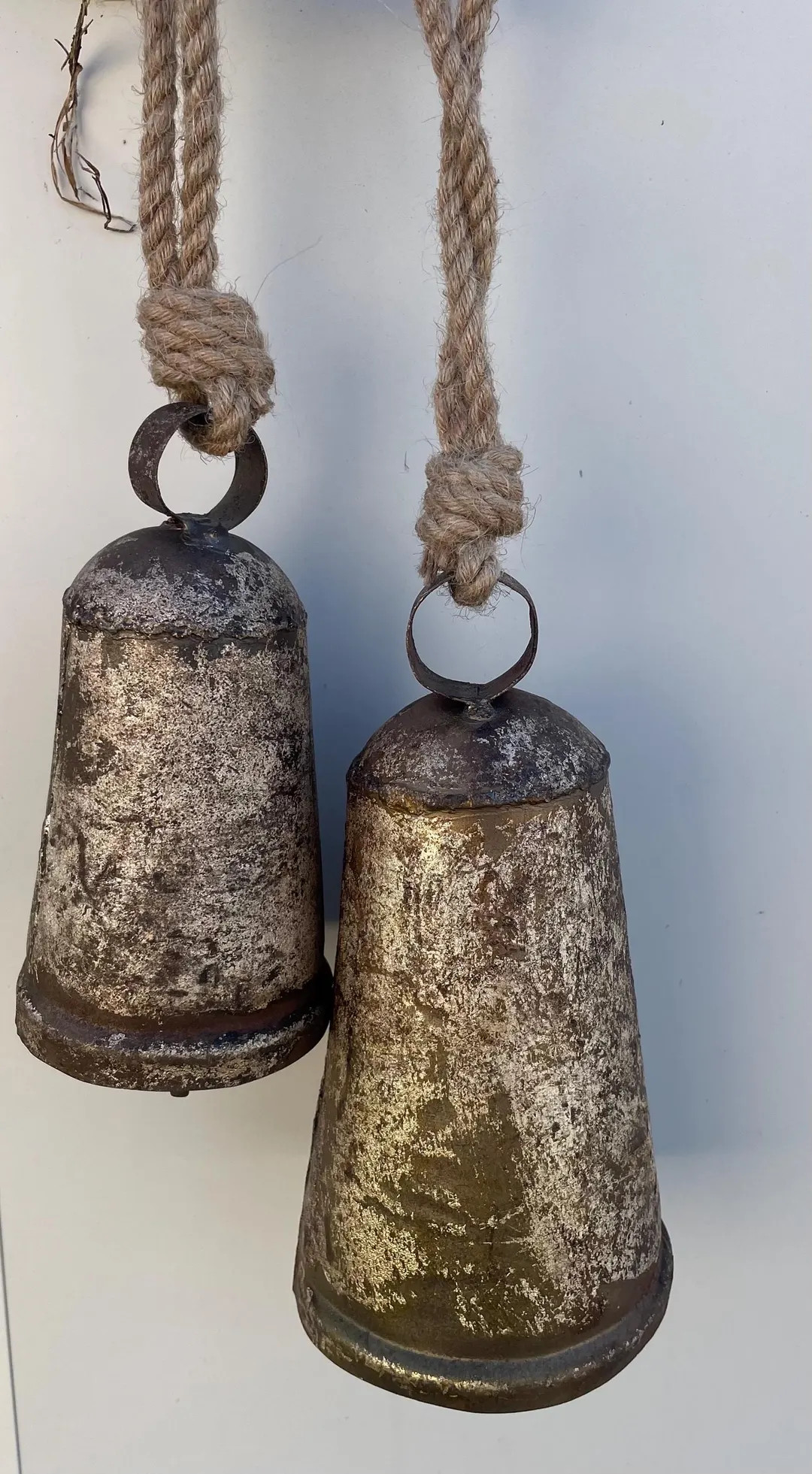 Rustic Distressed Gold Metal Bells: Christmas Decor (set of 2) 9” and 7” Long - Etsy | Etsy (US)