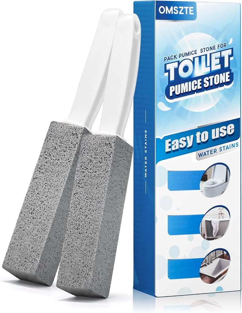 2Pack Pumice Stone Toilet Bowl Cleaning with Handle, Scouring Stick Powerfully Cleans Away Limesc... | Amazon (US)