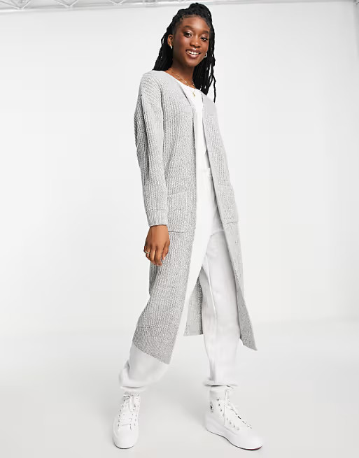 In The Style x Jac Jossa longline cardigan in gray | ASOS | ASOS (Global)