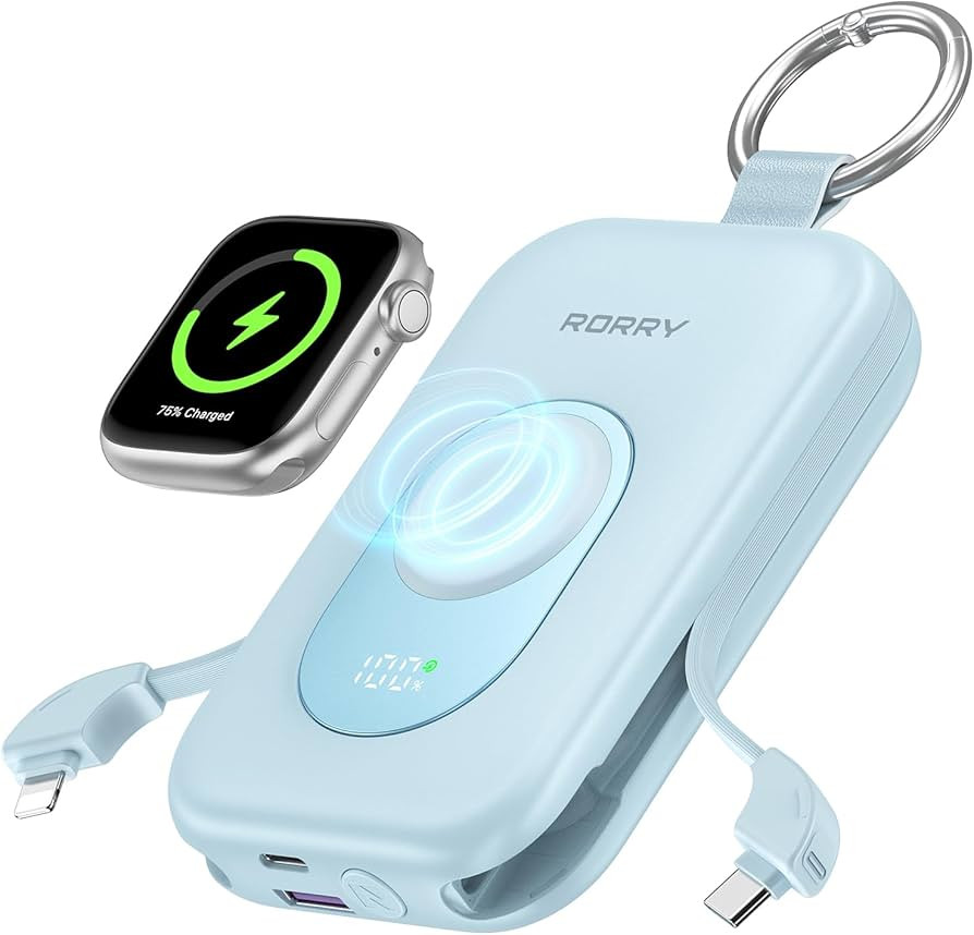 RORRY Portable Charger, 20000mAh PD 30W Portable Charger Power Bank with 2 Built-in Cables, Super... | Amazon (US)