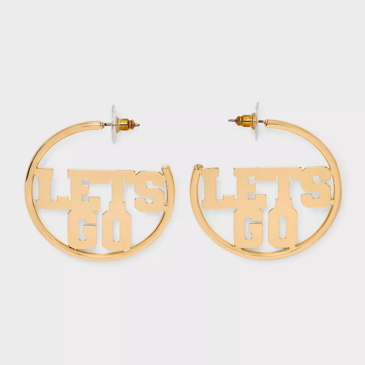 Let's Go Game Day Hoop Earrings - Universal Thread™ Gold | Target