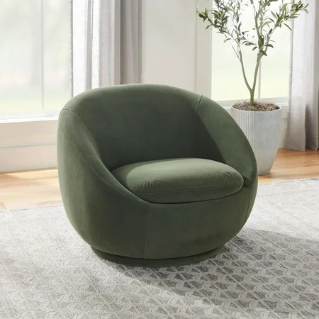 Better Homes & Gardens Mira Swivel Accent Chair, Olive Velvet | Walmart (US)