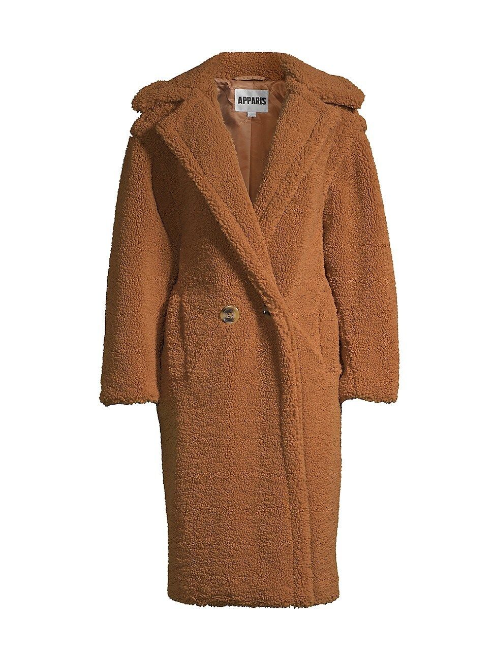 Women's Daryna Double-Breasted Faux Shearling Coat - Camel - Size XS | Saks Fifth Avenue