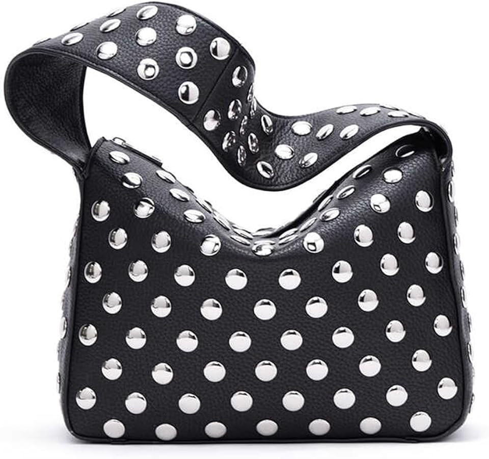 Studded Handbag for Women - Black Punk Shoulder Bag 90s 2000s Vegan Fall Fashion Trendy Purse | Amazon (US)