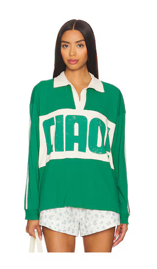 Ciao Rugby Long Sleeve Top in Jade & White | Revolve Clothing (Global)