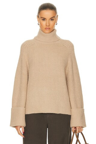 LPA Sabri Turtleneck Sweater in Tan | FWRD 