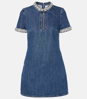 Crystal-embellished denim minidress | Mytheresa (US/CA)