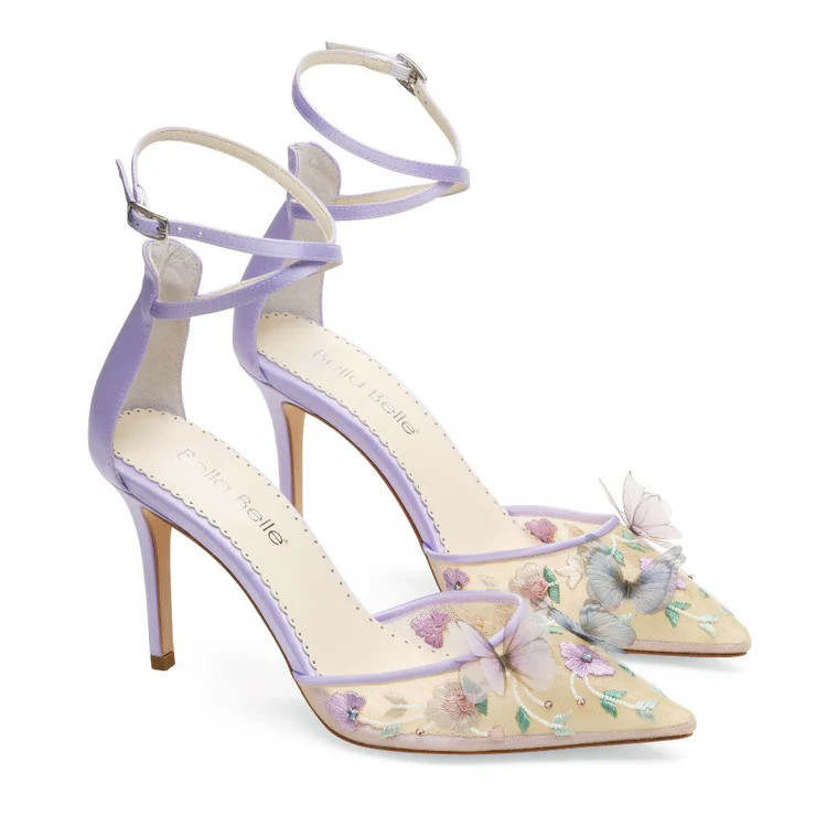 Lavender Butterfly Heels, Garden Party Shoes | Bella Belle Shoes