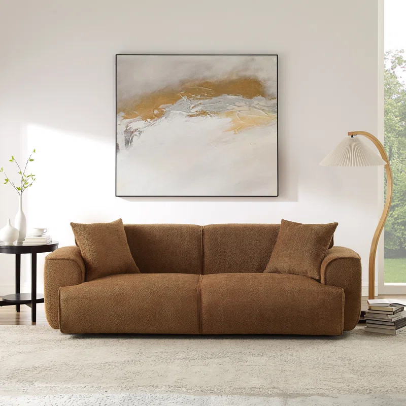 MINIMORE Modern Style Sofa 91" Round Arm Sofa | Wayfair North America