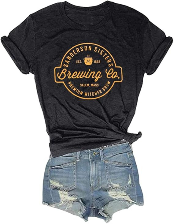 Bbrand Womens Sanderson Sisters Brewing Co Graphic Tees Tops Fall Premium Witch Brew Print T-Shir... | Amazon (US)