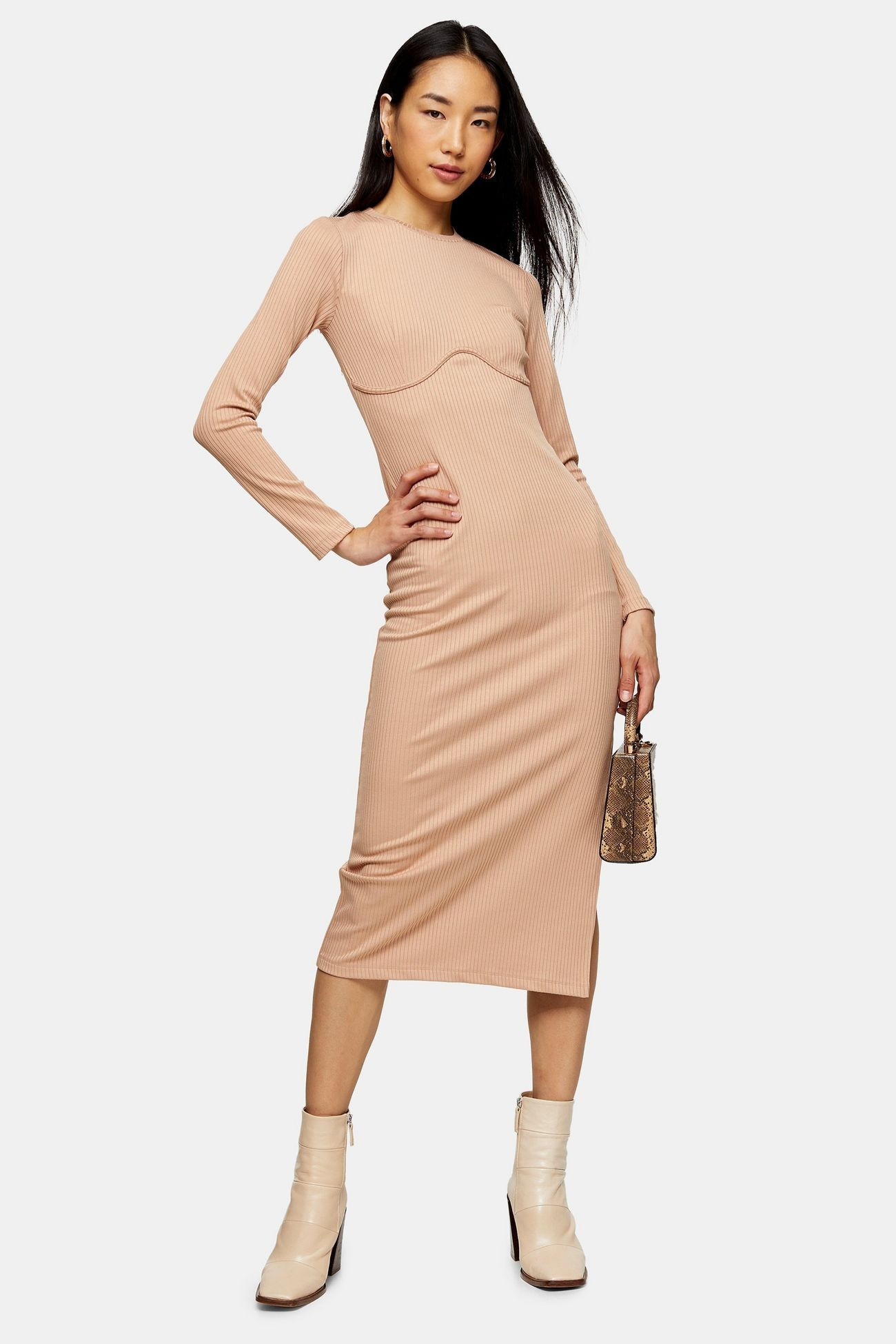 Ribbed Corset Midi Dress | Topshop US