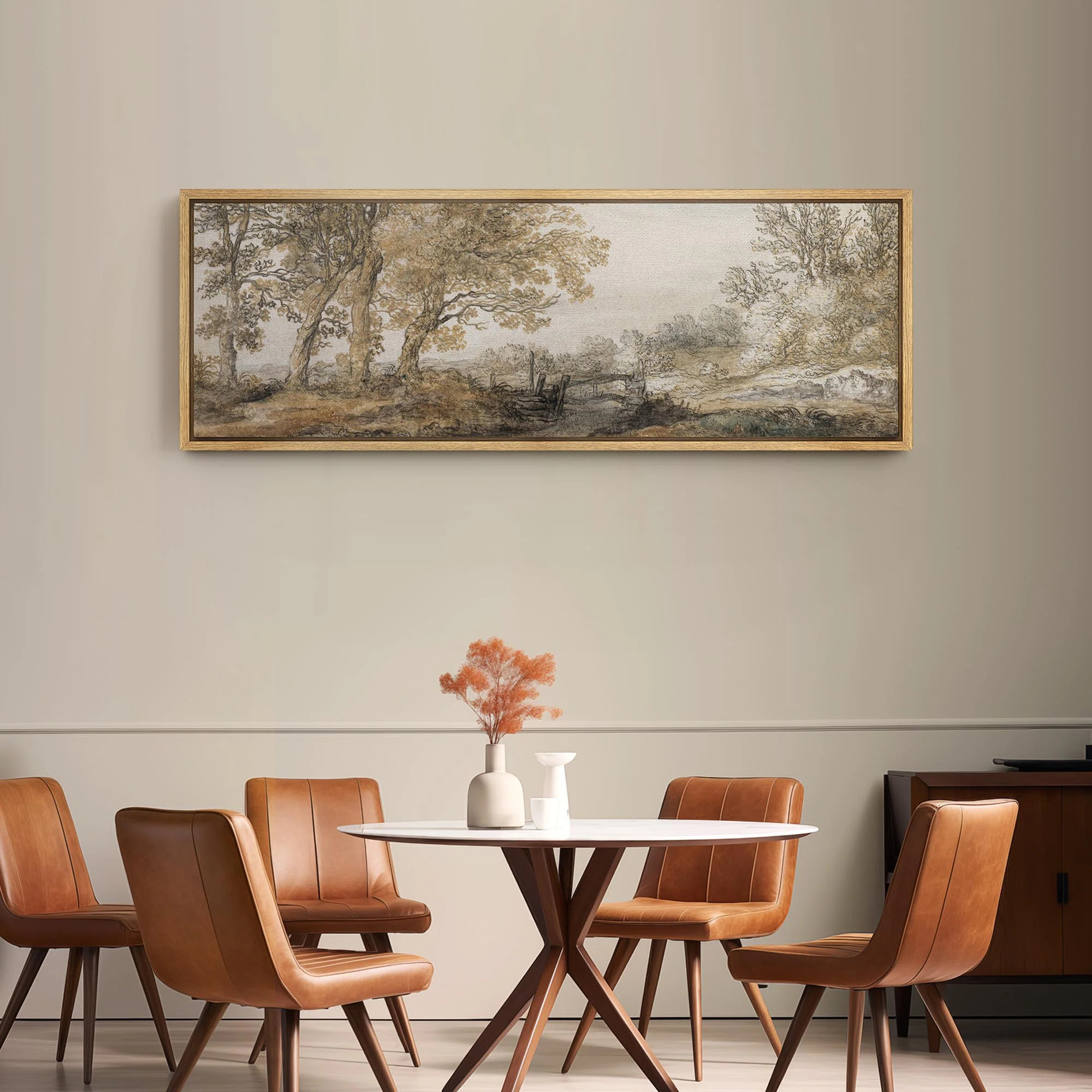 Rustic Countryside " Classical Forest Sketch Vintage Style Tree Modern Art Relax Calm Warm Extra ... | Wayfair North America