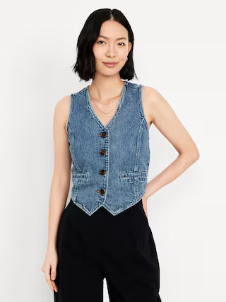 Button-Front Denim Vest | Old Navy (US)