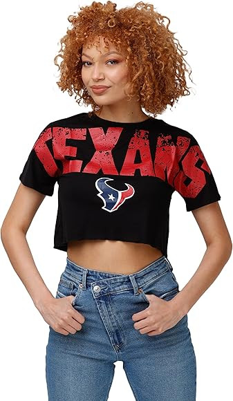 FOCO Women's NFL Team Logo Ladies Fashion Crop Top Shirt | Amazon (US)