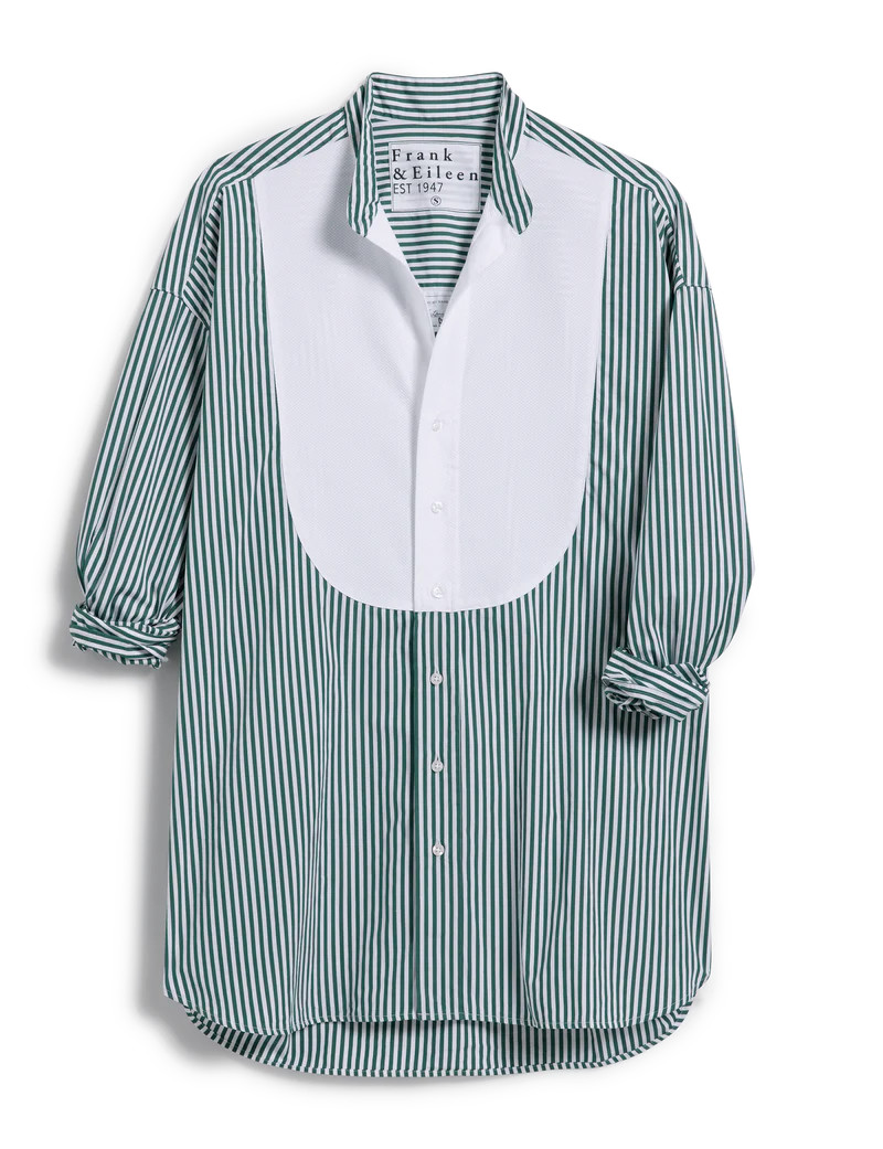 VICTORIA Green Stripe with White Bib, Superluxe | Frank & Eileen