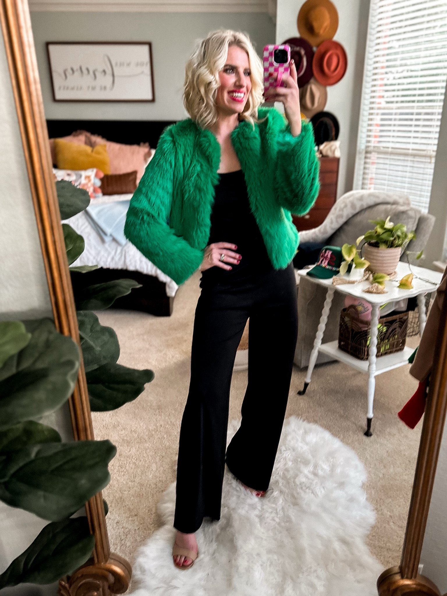 Amazon holiday look
The softest faux fur jacket comes in tons of colors and fits tts 
Jumpsuit fit tts 

#LTKParties #LTKStyleTip #LTKFindsUnder50