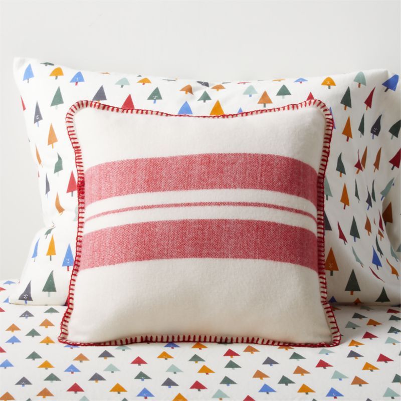 Red and White Striped Kids Throw Pillow | Crate & Kids | Crate & Barrel
