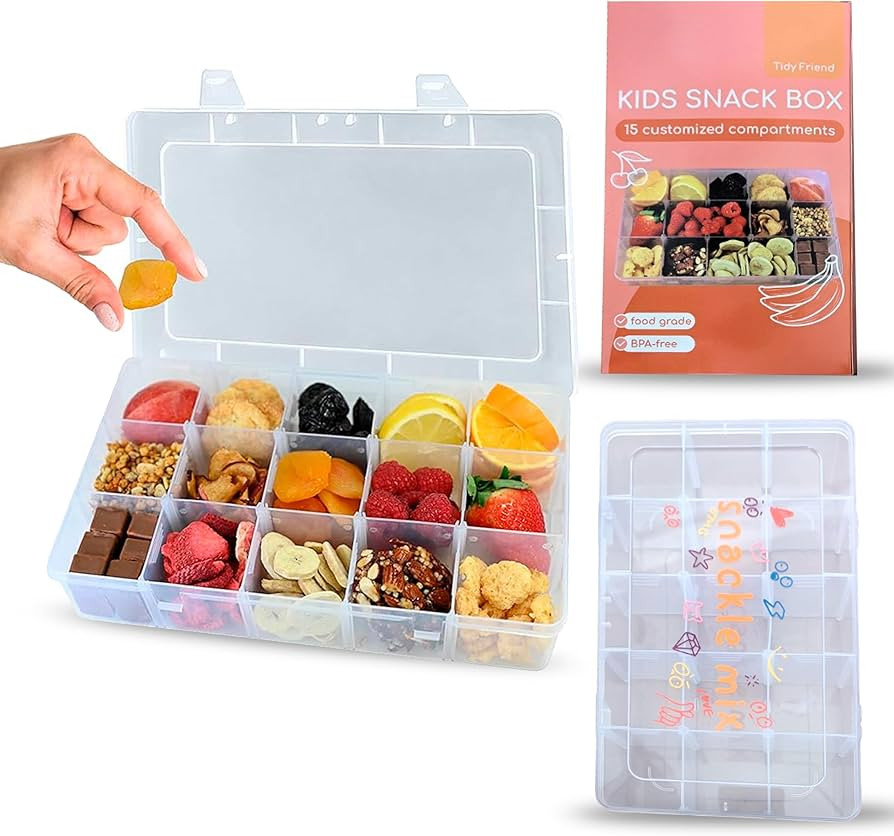 Skywin Snack Tray - Square Fun & Functional Snack Containers - Travel-Friendly, Easy to Use & Cle... | Amazon (US)