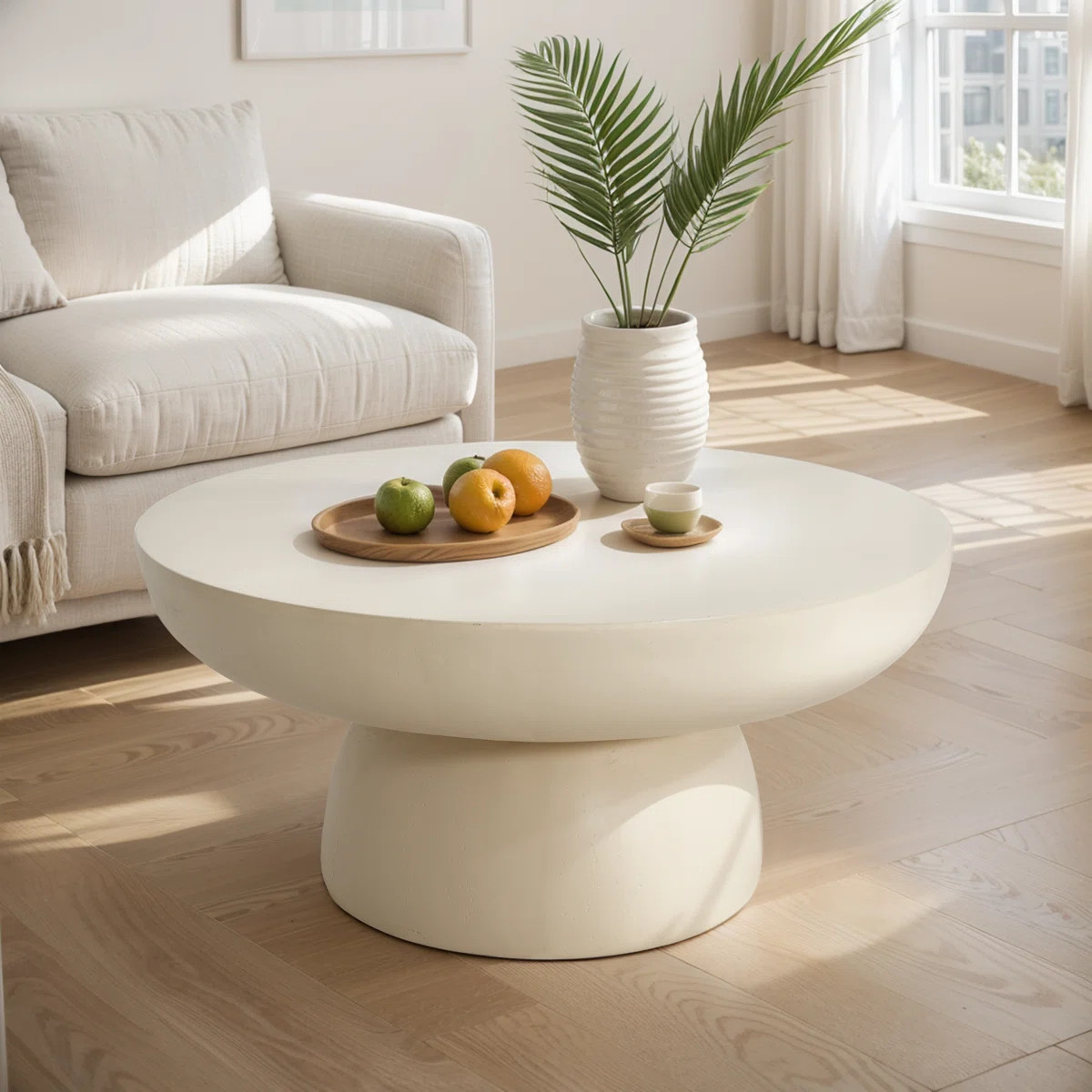 Rey Patio Round Magnesium Oxide Coffee Table | Wayfair North America