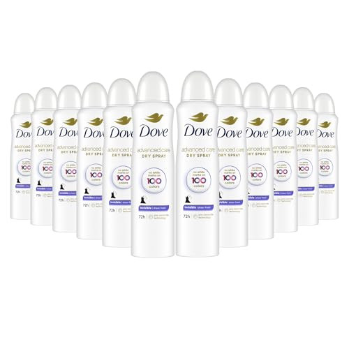 Dove Advanced Care Invisible Dry Spray Antiperspirant Deodorant No White Marks on 100 Colors Sheer Fresh 48-Hour Sweat and Odor Protecting Deodorant for Women 3.8 oz, Pack of 12 | Amazon (US)