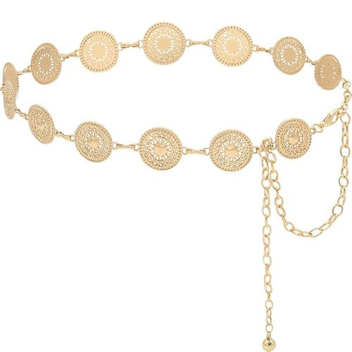 Gold Waist Chain Western Belts for Woman Rhinestone Cowboy y2k Jewelry Boho Chunky Belt for Dresses Jeans | Amazon (US)