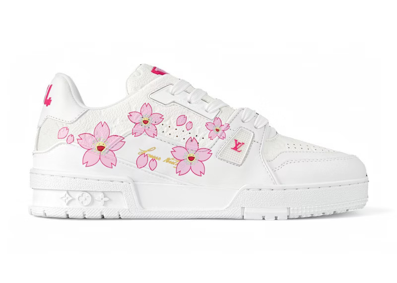 Louis Vuitton x Takashi Murakami LV Trainer Sneaker Cherry Blossom (Women's) Sneakers in White | StockX