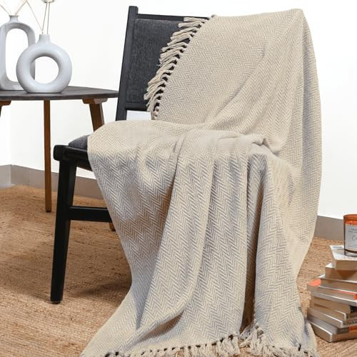 Silver Lining Throw Blanket 50x60 Inches Soft Reversible Woven Blanket Chevron Pattern for Sofa Couch Chair Decor Lightweight | Amazon (CA)