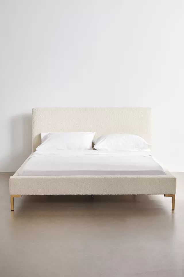Rosalie Faux Sheepskin Platform Bed | Urban Outfitters (US and RoW)