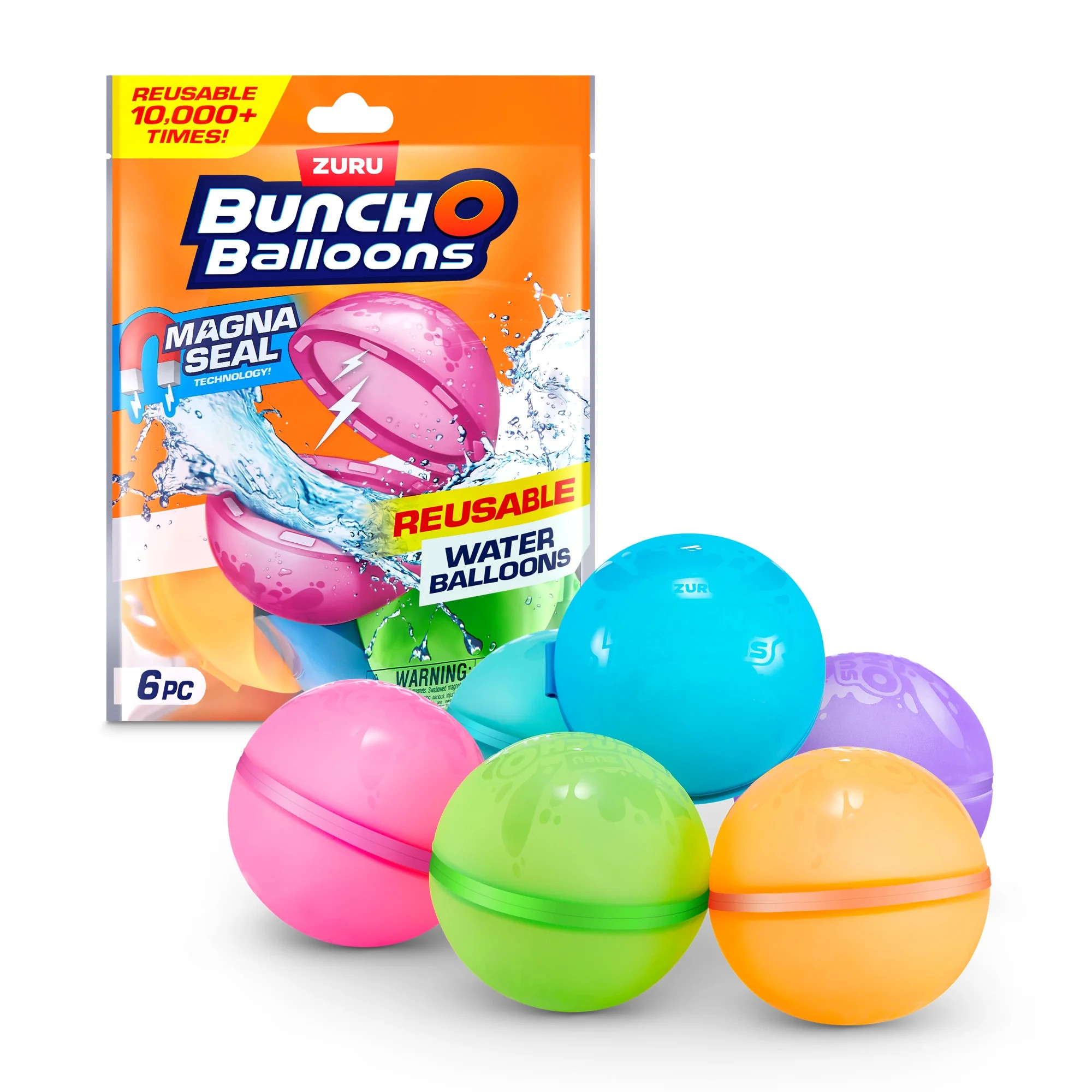 Bunch O Balloons Reusable Water Balloons 6 Pack Rubber | Walmart (US)